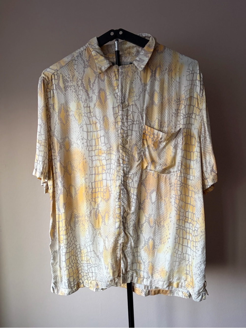 AllSaints Skrale Snake Print Relaxed Fit Shirt Size XL - Picture 5 of 9